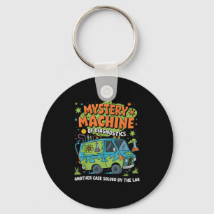 Funny Lab Week 2025 Retro Mystery Machine Of Diagn Keychain