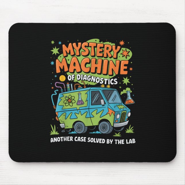 Funny Lab Week 2025 Retro Mystery Machine Of Diagn Mouse Pad (Front)