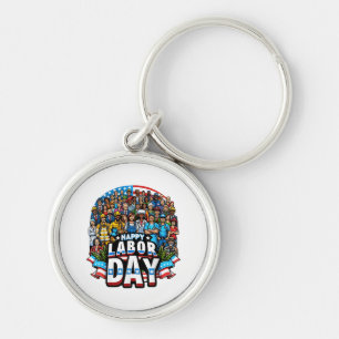Funny Labor Day Happy American Labor Day Keychain