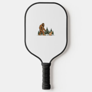 Funny Labradoodle Bigfoot Dog Walking Dog Mom Dad Pickleball Paddle