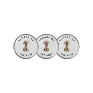 Funny Labrador "Beware of the Ruff" Golf Ball Marker