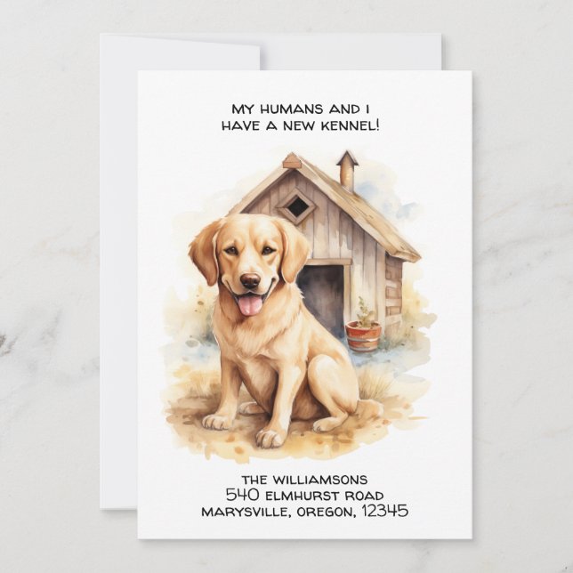 Funny Labrador Dog Moving Announcement (Front)