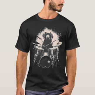 Funny Labrador Dog Playing Drums T-Shirt