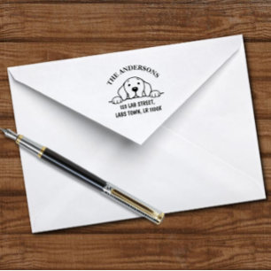 Funny Labrador Family Name Return Address Self-inking Stamp