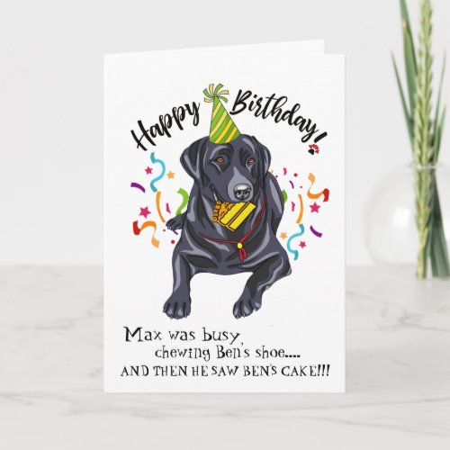 Funny Labrador Personalized Happy Birthday Card