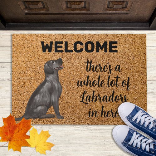 Funny Labrador Retriever Dog Black Lab Welcome Doormat