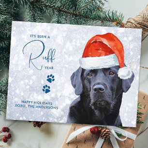 Funny Labrador Retriever Dog Ruff Year in Review Postcard