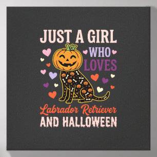 Funny Labrador Retriever Halloween Pumpkin Dog Canvas Photo Tile