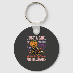 Funny Labrador Retriever Halloween Pumpkin Dog Keychain