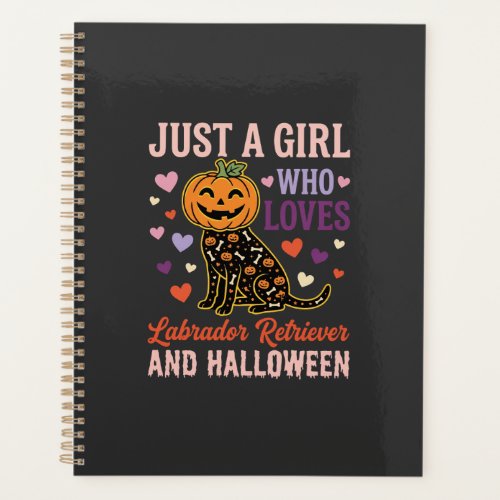 Funny Labrador Retriever Halloween Pumpkin Dog Planner