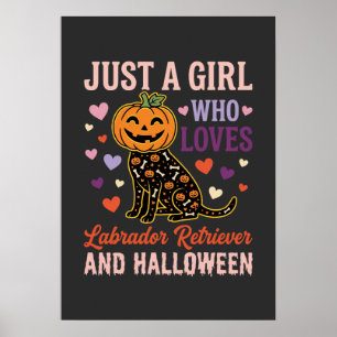 Funny Labrador Retriever Halloween Pumpkin Dog Poster