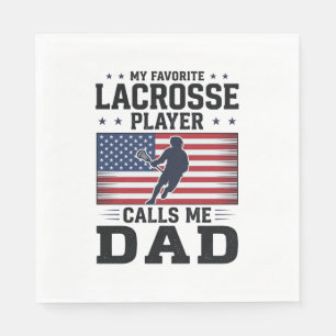 Funny Lacrosse Dad American Flag Vintage Shirt Des Napkins