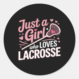 Funny Lacrosse Lax Player Graphic Girls Women Classic Round Sticker