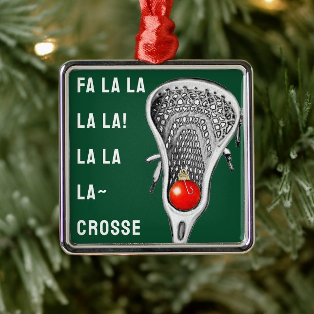 Funny Lacrosse Metal Ornament (Tree)