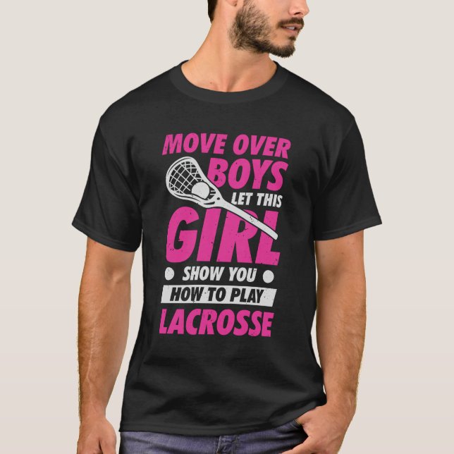 Funny Lacrosse Player Girl Gift T-Shirt (Front)