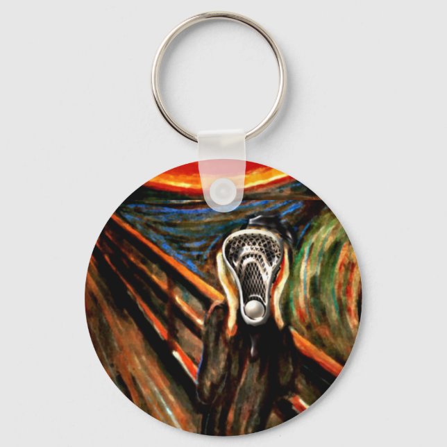 Funny Lacrosse Sports Keychain (Front)
