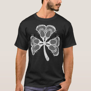 Funny Lacrosse Sticks As Shamrock Clover St Patric T-Shirt
