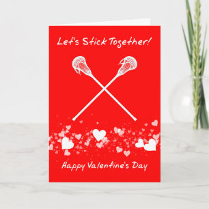 Funny Lacrosse Valentine's Day Card, Customizable Holiday Card