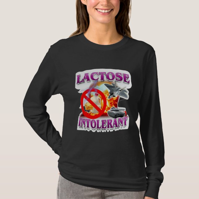 Funny Lactose Humor Meme Tolerant Explosion T-Shirt (Front)