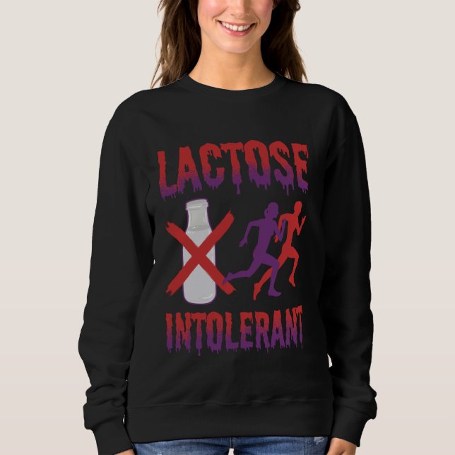Funny Lactose Tolerant Meme Milk Tummy Ache Surviv Sweatshirt (Front)