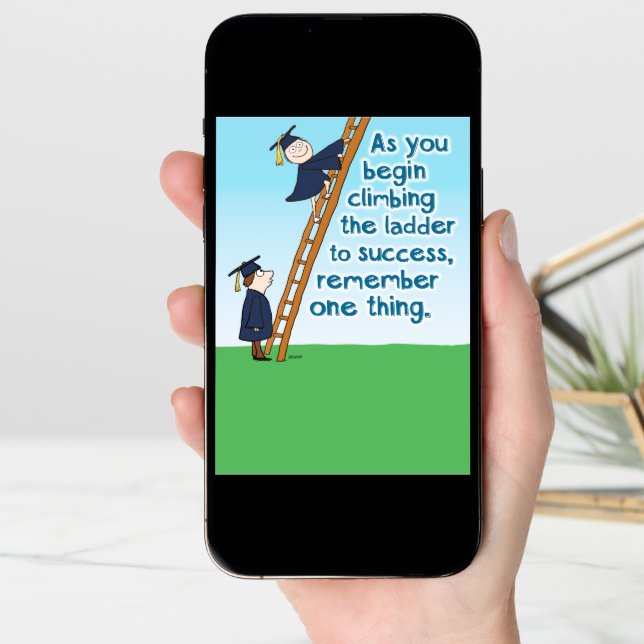 Funny Ladder of Success Graduation Card (Front Digital)