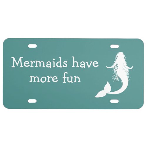 Funny Ladies Beach Mermaid Theme License Plate