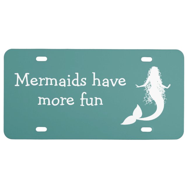 Funny Ladies Beach Mermaid Theme License Plate (Front)