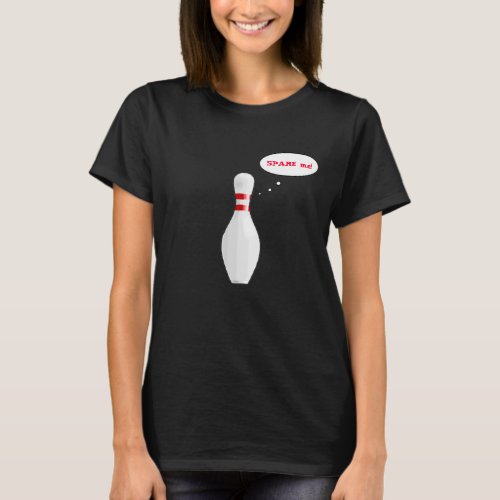 Funny Ladies Bowling Pin Cartoon Team Name Black T_Shirt