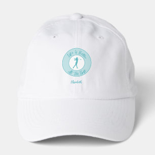 Funny Ladies Golfer Life Is Better Tee Time Teal Performance Cap