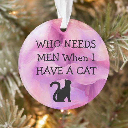 Funny Ladies Novelty Cat Lover Christmas Ornament