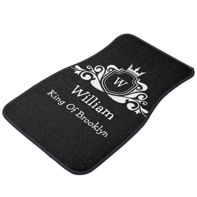 Funny Ladies or Men's Royal Monogram Car Mats Set (Angled)