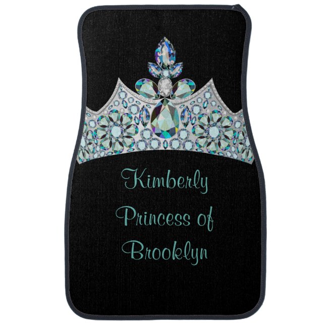 Funny Ladies Princess Crown Jewels Car Floor Mat (Front)