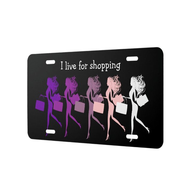 Funny Ladies Shopping Diva Car License Plate (Left)