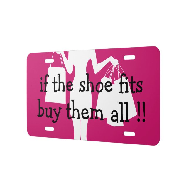 Funny Ladies Shopping Diva Motto License Plate (Left)