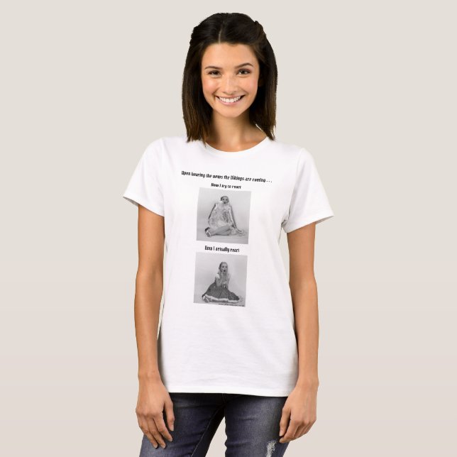 Funny Ladies Viking Meme T-shirt Pagan Norse Gray (Front Full)
