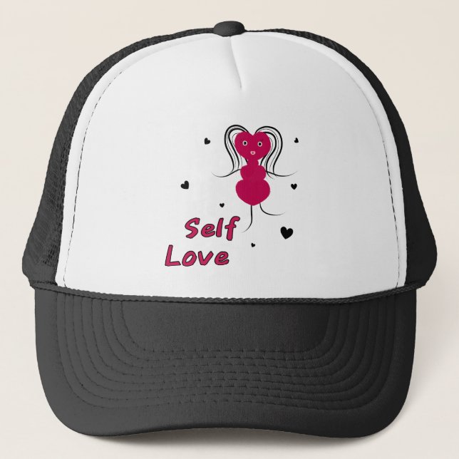 Funny lady heart trucker hat (Front)