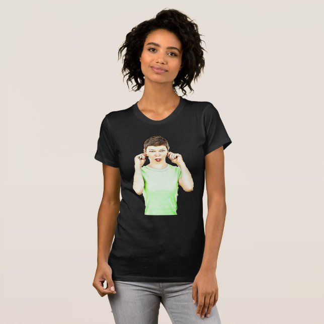 Funny Lady Making Faces Humorous Shirt (Front Full)
