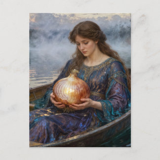 Funny Lady of Shallot Parody Postcard