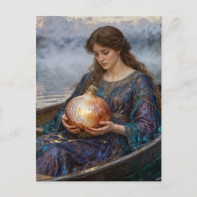 Funny Lady of Shallot Parody Postcard (Front)