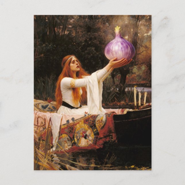 Funny Lady of Shallot Parody Postcard (Front)