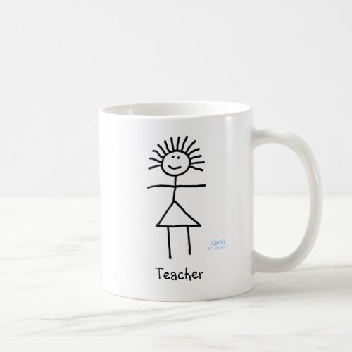 Funny Lady Teacher Female Chalk Stick Figure Coffee Mug