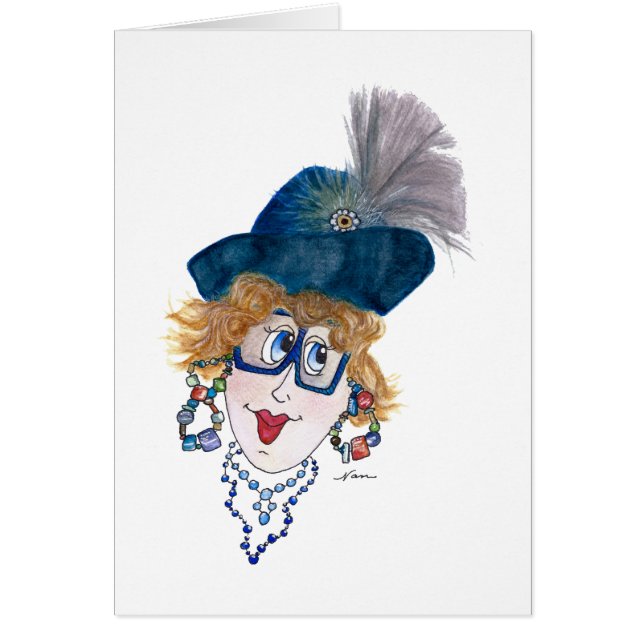 Funny Lady Testing the Water Cards (Front)