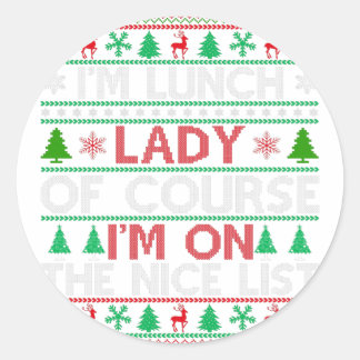 Funny Lady Ugly Christmas Sweaters Classic Round Sticker