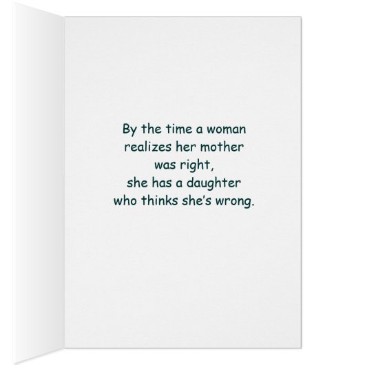 Funny Lady with advice about mother and daughter (Inside (Right))