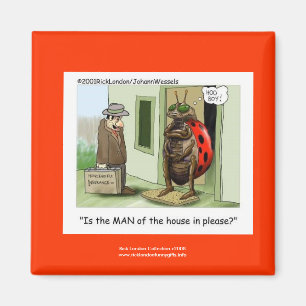 Funny Ladybug Cartoon On Quality Novelty Magnet