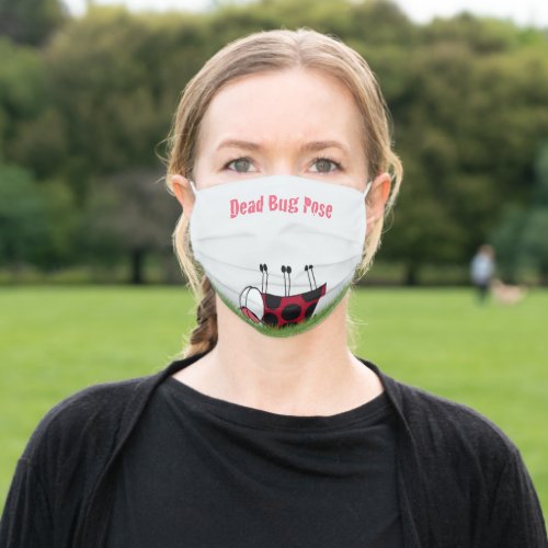 Funny Ladybug Dead Bug Yoga Pose Adult Cloth Face Mask