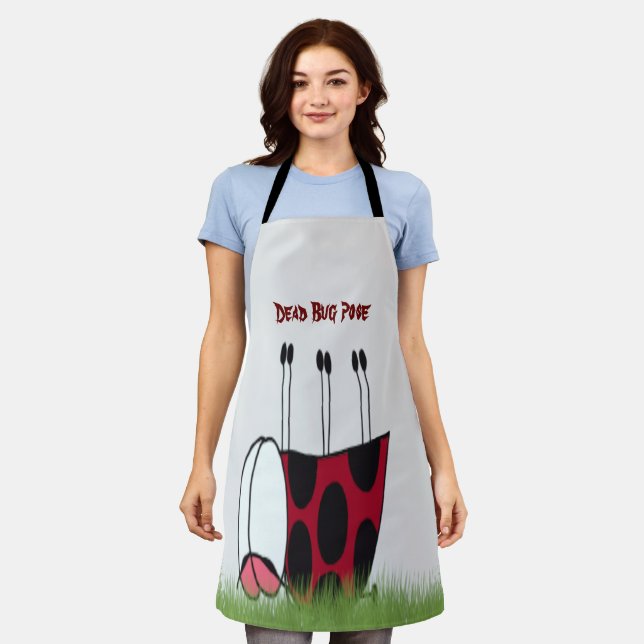 Funny Ladybug Dead Bug Yoga Pose Apron (Worn)