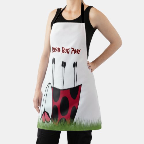 Funny Ladybug Dead Bug Yoga Pose Apron