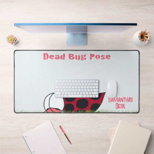 Funny Ladybug Dead Bug Yoga Pose Desk Mat