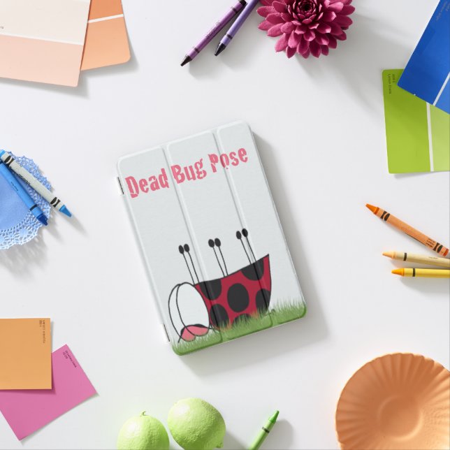 Funny Ladybug Dead Bug Yoga Pose iPad Mini Cover (In Situ)